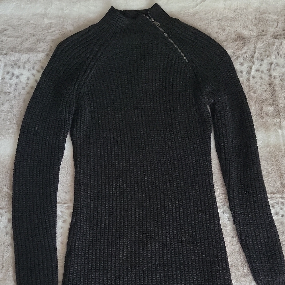 if it were me Black Ribbed Knit Dress